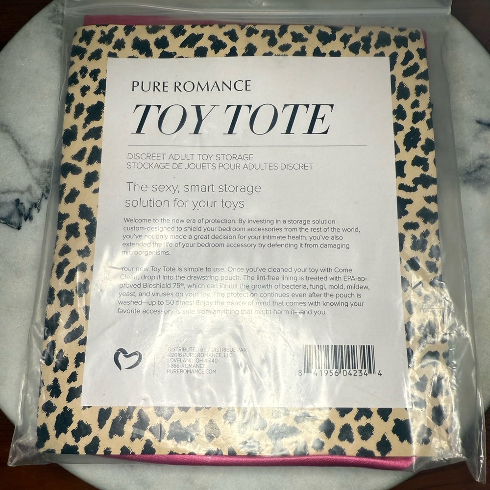NWT Pure Romance Tote - Leopard Print with Pink Trim NWT